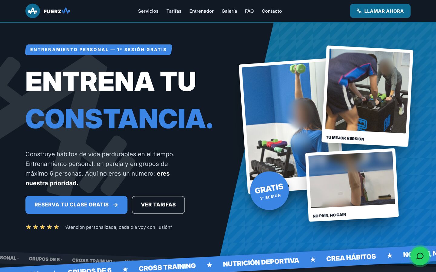 Portada de la web de Fuerza Studio